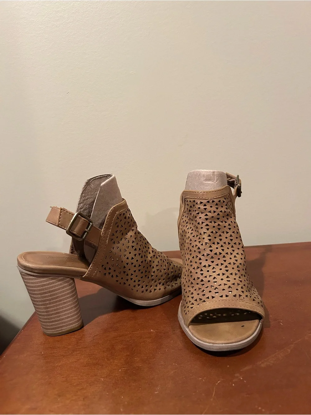 Tan Block Heels